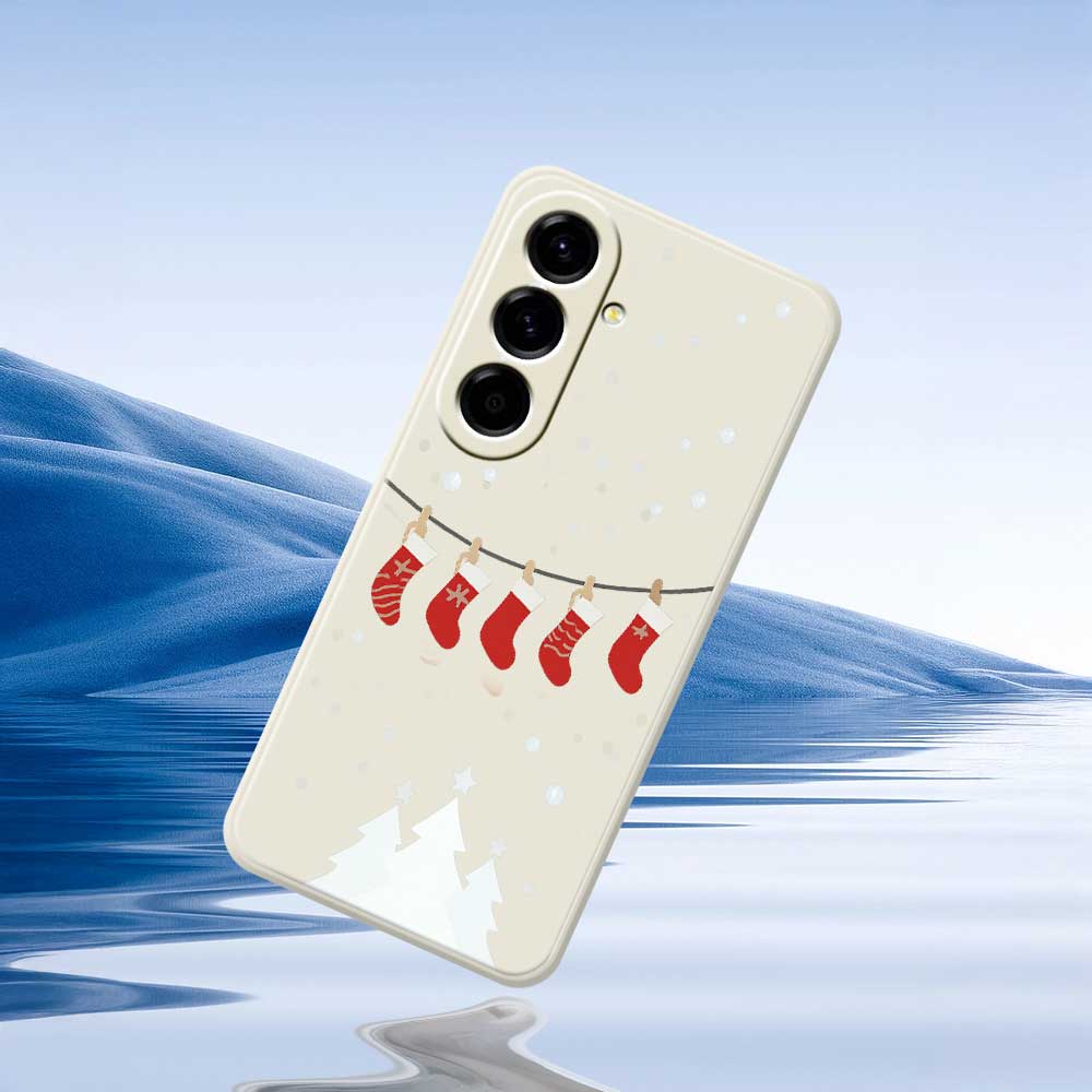 For Samsung Galaxy A56 5G Case Christmas Stockings Pattern Printing Straight Edge TPU Phone Back Cover