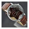 [ZooooM] Star Dial Wrist Watch Star Design Watch Quartz Analog Fashion Watch Faux Leather Band Women's Men's Unisex (Brown) ZM-SUTATO-BR