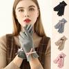 Bow Decoration Full Finger Mittens Fleece Winter Gloves Warm Women Gloves  Women