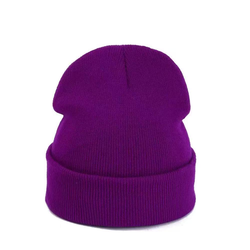 

Embroidered Logo Oversized Knit Beanie - Warm & Thickened for Autumn/Winter