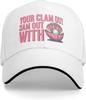 Jam Out With Your Clam Out Funny Pearl Clam Graphic Baseball Cap Unisex Polyester Outdoor Cap