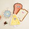 1Pcs Coral Velvet Cartoon Cheese Towel Thickened and Absorbent Hanging Kitchen Cloth Bathroom Baking Series Small Towel