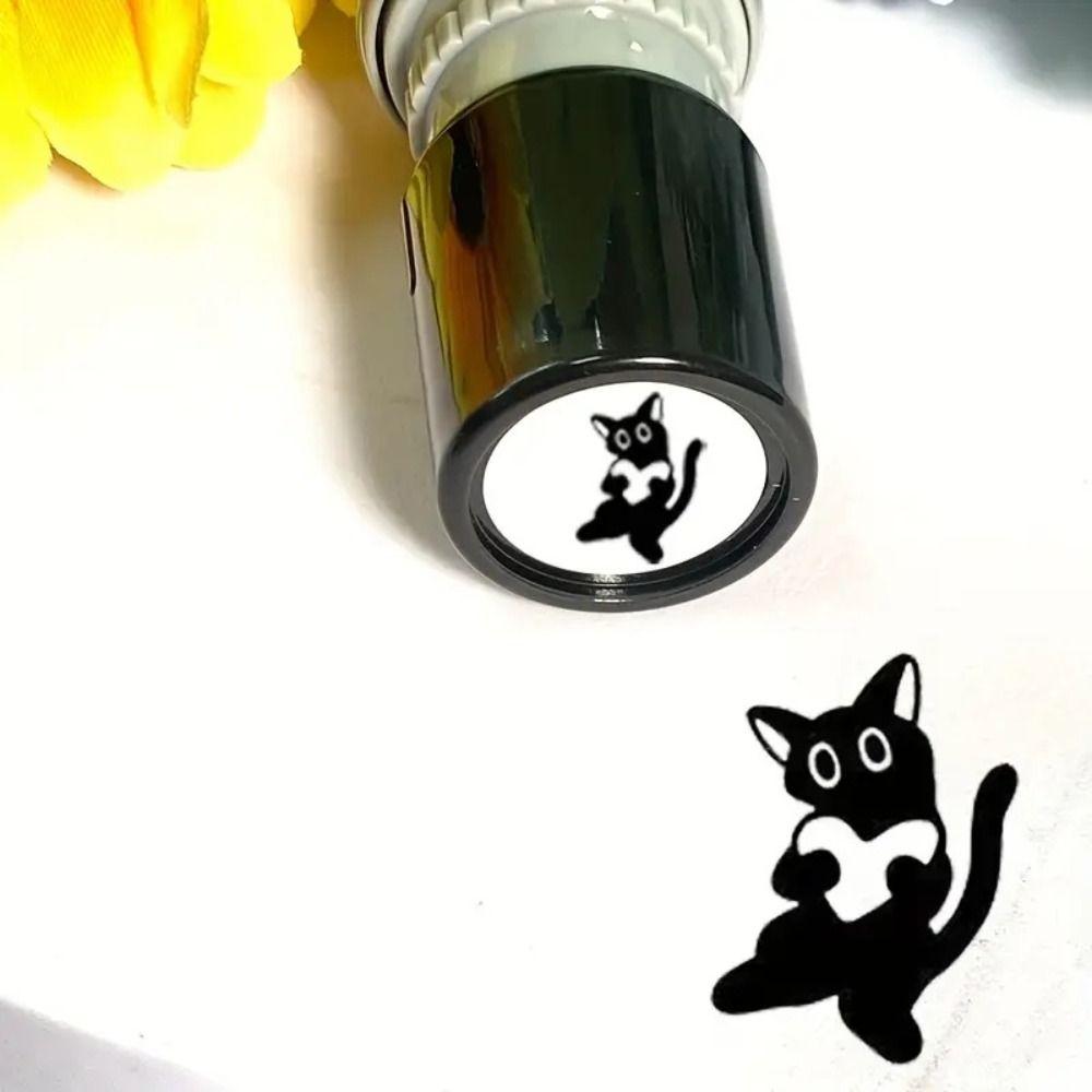 Cat Designs Black Cat Stamp Diary Collage Cartoon Stamps Durable Kitten Stamp  Stationery