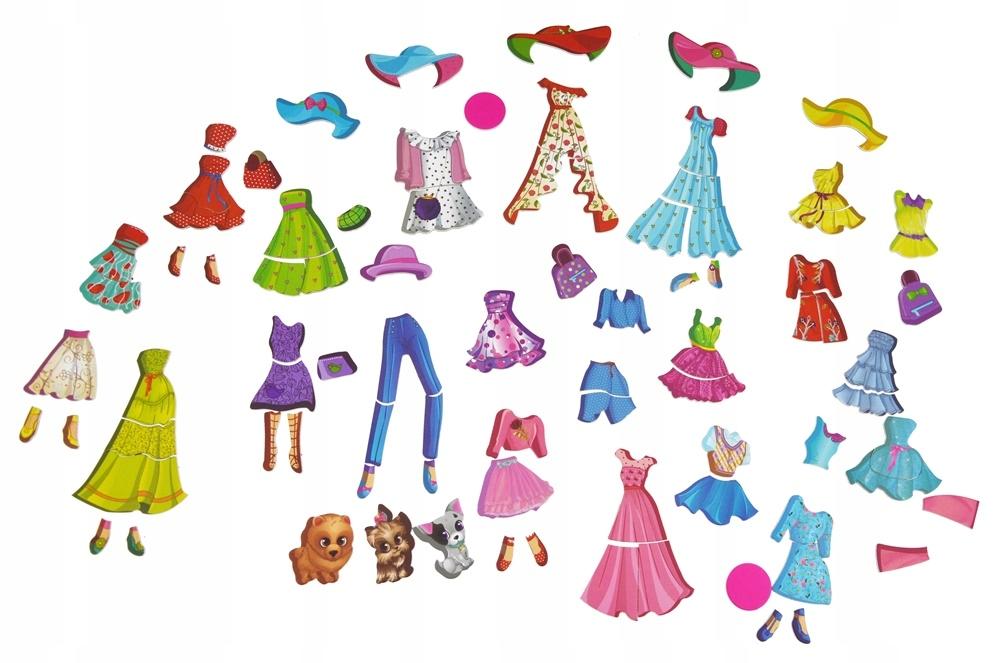 Magnetyczna Układanka Książka Puzzle Pokaz Mody Ubieranie Modelki Magnesy