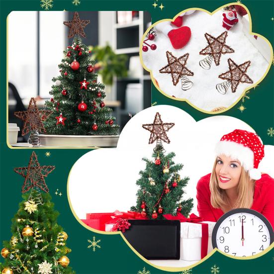 Christmas Tree Topper Star with Light Simple Installation Luminous Hollow Star Tree Topper Christmas Tree Decoration