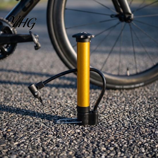 Portable Inflator Mini High Pressure Bike Pump, Air Pump with Foldable Bicycle Tire Pedal, Aluminum Alloy for Road Mountain Motorbike Handheld