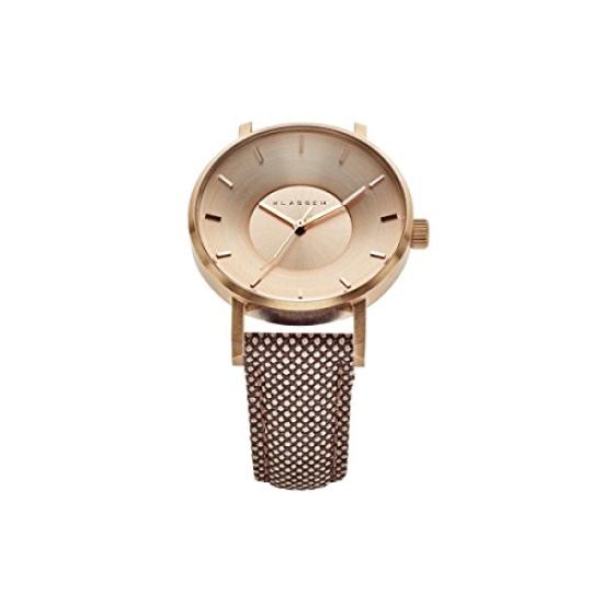 KLASSE14 Volare 36mm Roségold Braun Leder Wolle VO17SA001W Uhr