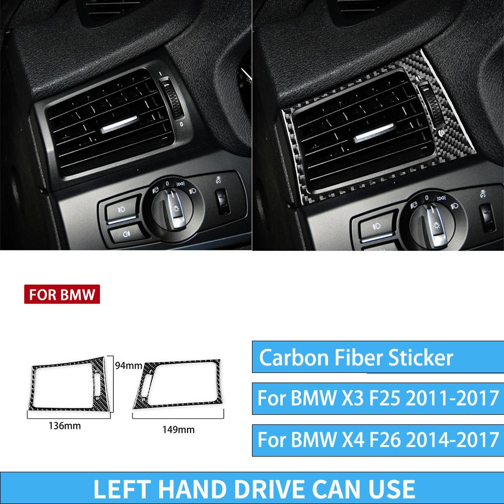 For BMW X3 F25 2011-2017 For X4 F26 2014-2017 Accessories Interior Dashboard Gear Outlet Full Set Kit Carbon Fiber Cover Sticker