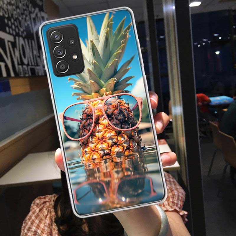 Harvest Pineapple Phone Case for Samsung A54 A57 A37 A17 A14 A15 A12 A24 A34 A55 A35 A25 A52S A07 A05S A04S A22 A32 A72 Galaxy N