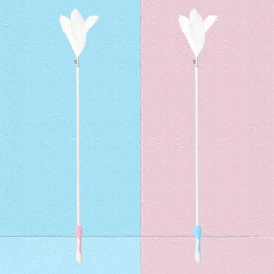 Cat Feather Wand Toy Interactive Cat Teaser with Feathers Bells Cat Teaser Wand