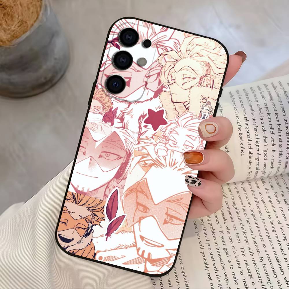 BNHA H-Hawks M-MHA Phone Case For Samsung S25,S24,S21,S22,S23,S30,Ultra,S20,Plus,Fe,Lite,Soft Black Cover