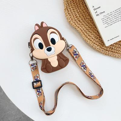 Mickey Mouse New Coin Purse Wallet Minnie Shoulder Messenger Bag Cute Card Bag Cartoon Silicone Storage Bag Fashion