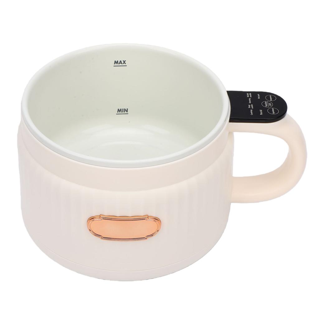 Panela Elétrica 1.6L Antiaderente Multiuso Panela de Arroz Panela de Macarrão para Cozinha Dormitório Escritório Branco