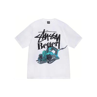 Stussy X Better Gift Shop Built Better Tee Double-Sided Graffiti Print Crew Neck Short Sleeve T-Shirt Unisex Tops White 3903831