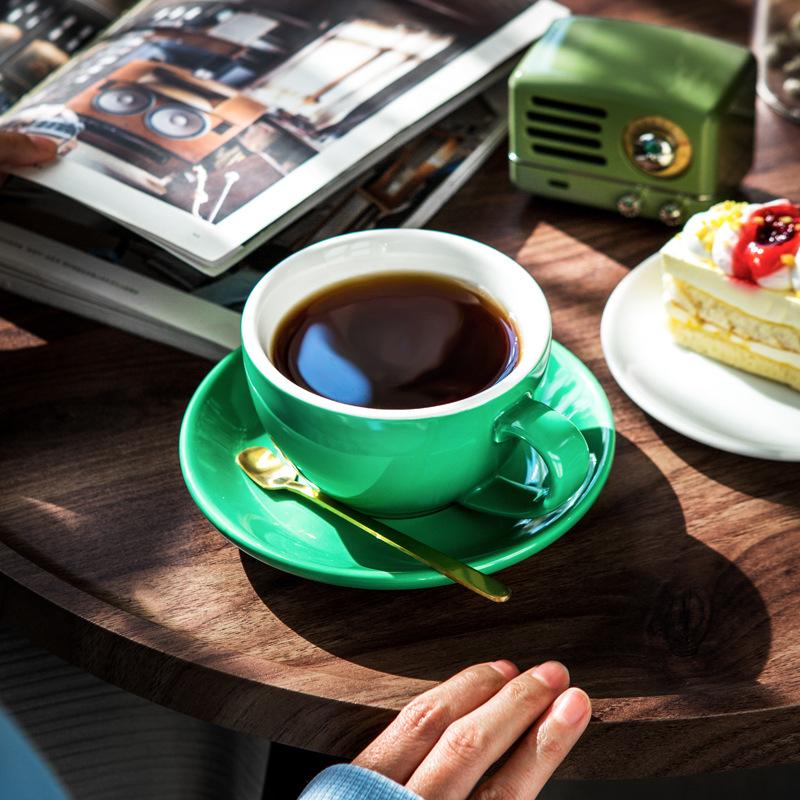 Barista empfiehlt Keramik Kaffeetasse und Untertasse Set 3. Generation verdickt caboo latte professionelle Latte Art Tasse 350