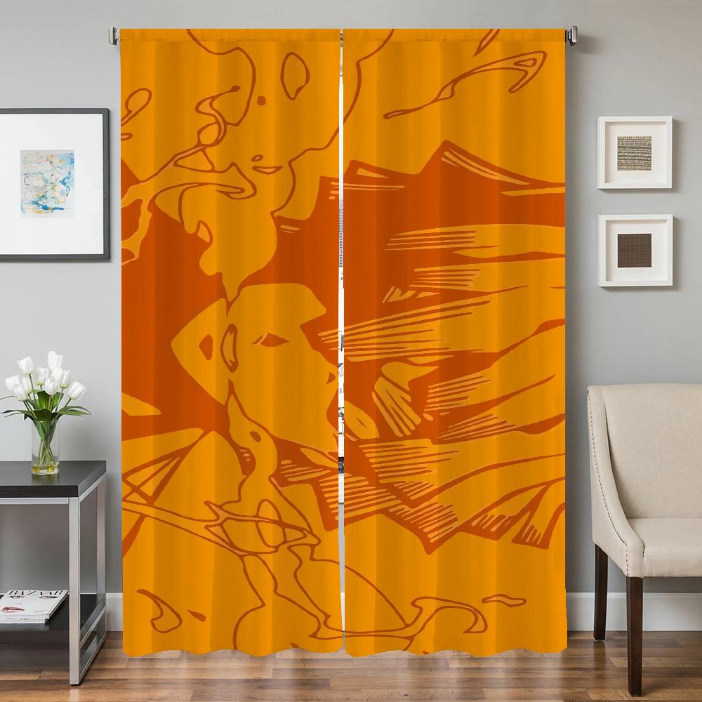 

Оконные кухонные шторы для гостиной, 2 шт., затемняющие шторы, дверные шторы, D-demon, S-slayer, украшение для спальни, перегородка W50xH70cmx2pcs-CL