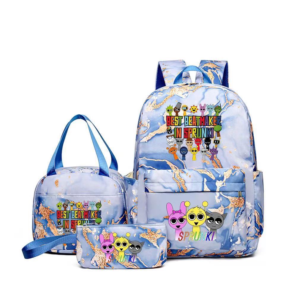 Rhythm zygote student schoolbag children's backpack backpack three-piece set