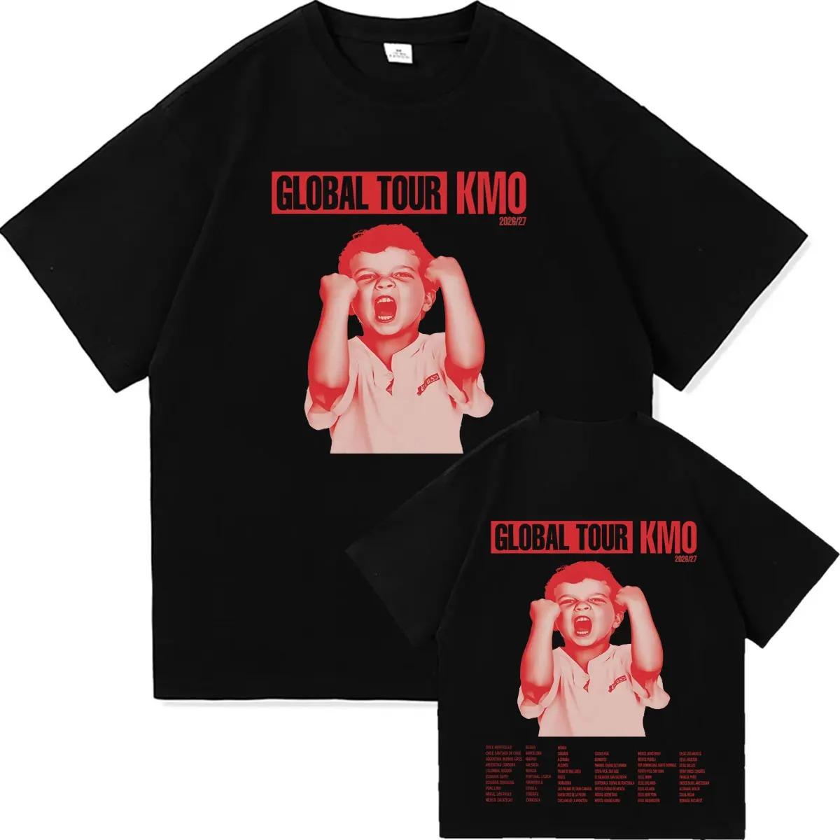 Black Oversized KMO 2026/27 Global Tour Screaming Kid Double-Sided Graphic Women And Men T-shirts S разноцветный