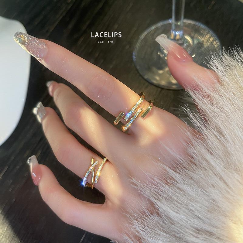 Zircon Multi-Layer Adjustable Minimalist Ring: Exquisite, Light Luxury Fashion