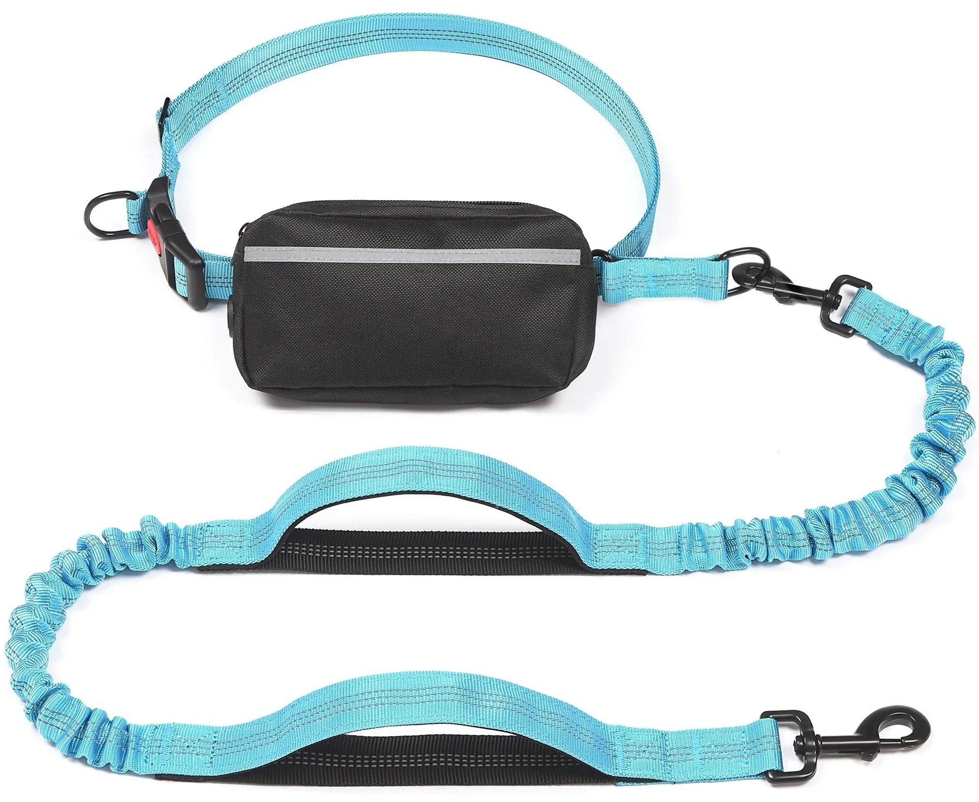 

Retractable Bungee Waist Dog Leash with Zipper Pouch Free Dual Padded Handles for Running Jogging Medium Large Dogs Hands Free XS небо синє кольору