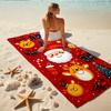 1Pc Christmas Holiday Elements Beach Towel, Quick Dry, Multi-Use for Beach Pool Gym Yoga Home Travel, Christmas, Halloween, Xmas Gift S265