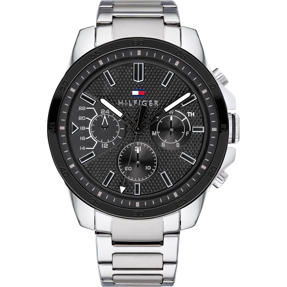 Tommy Hilfiger Historical Collection Black Dial Metal Silver Men s Quartz Watch 1791564 чёрный