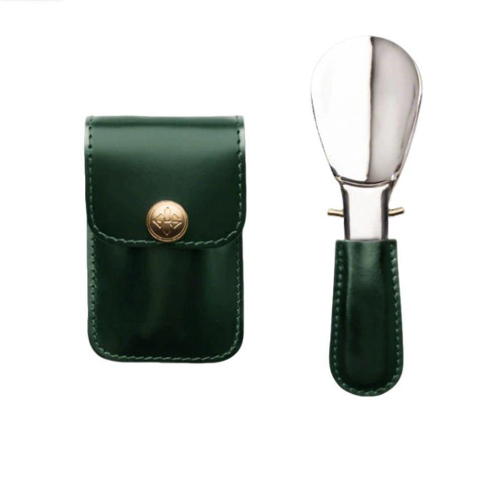 

Leather Bag Elderly Person Folding Shoehorn Mini Wearing Aid Stainless Steel Shoe Horn PU Handle Solid Color