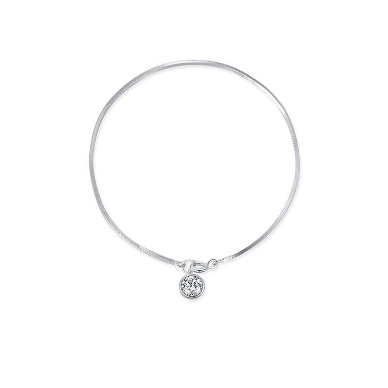 Elegant Women's Round Bubble Bracelet with Single Diamond: Versatile High-End Style