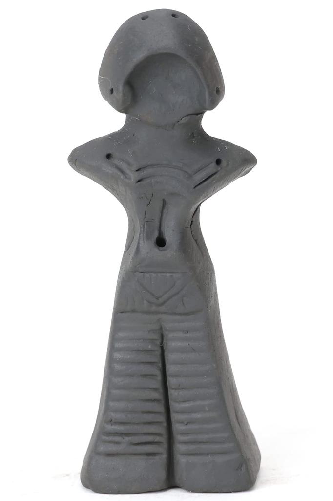 Jomon Goddess Jomon Clay Figurine Mini Handcrafted by for Protection from Easy and Prosperity (11cm) Replica, Ceramic, Bisque-Glazed, Artisans, Evil,