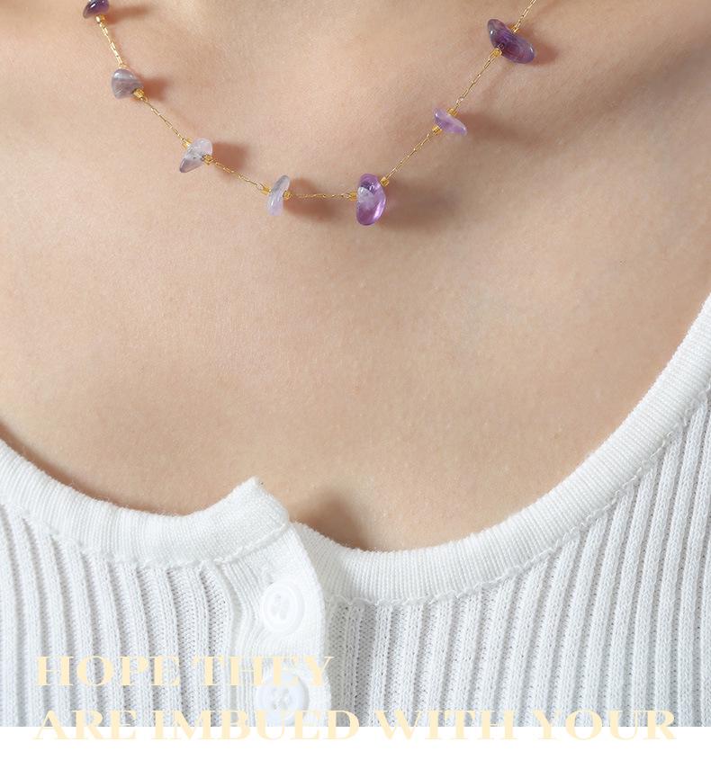 Collana clavicola in Acciaio Titanio Oro 18K Turchese - Gioiello di Lusso Francese Versatile per Donne