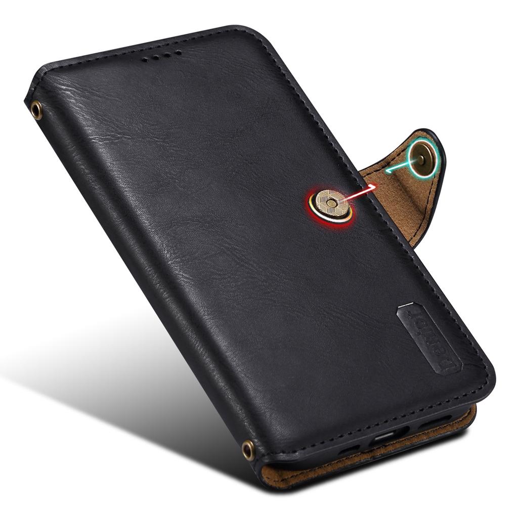 DENIOR For Samsung Galaxy A23 4G/A23 5G (Global Version) Leather Case Cowhide Texture Wallet Cover