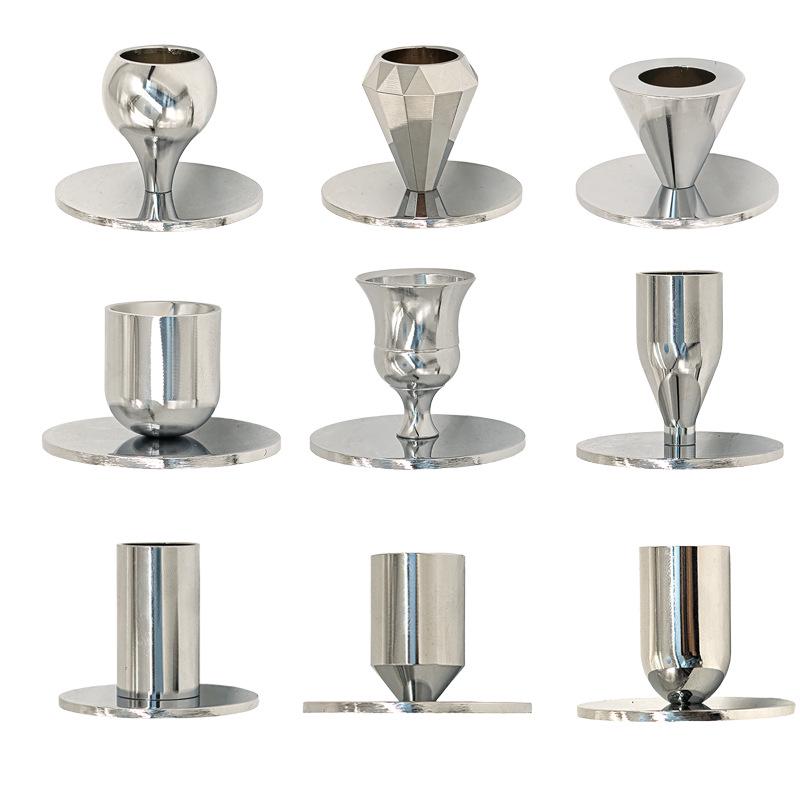INS Style Silver Diamond Candle Holder - Western Restaurant Table Decoration