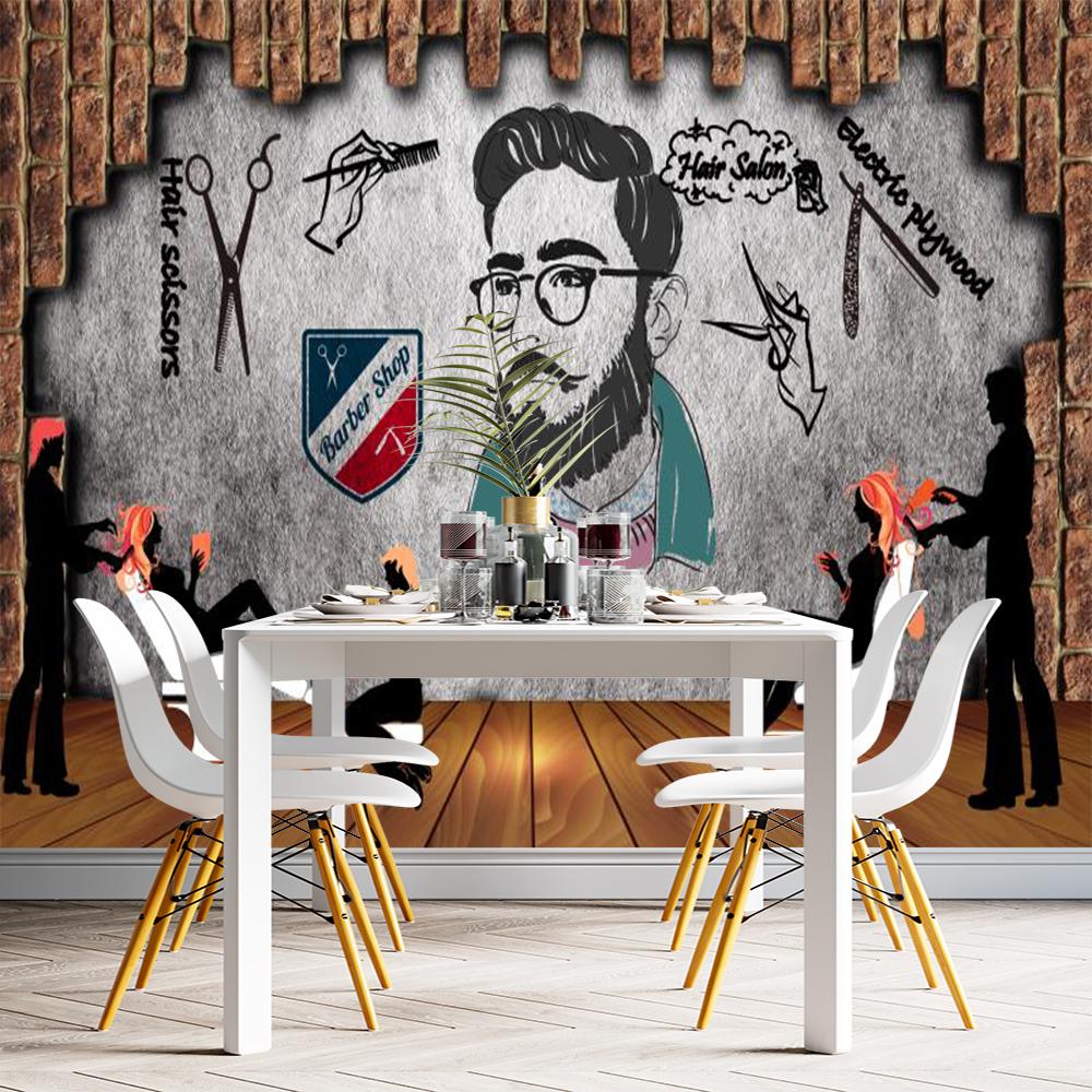 

Beauty Salon 3d Mural Hair Salon Background Wall Mural Barber Shop Wallpaper 200 cm(W) x 140 cm(H)