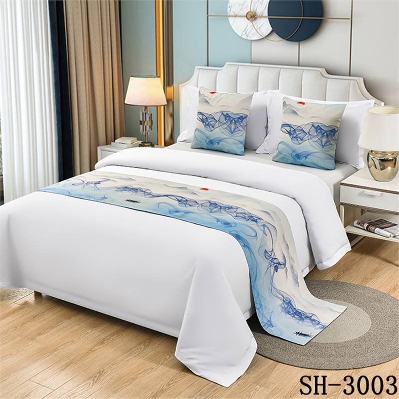 Landscape Painting Bed Flags Bedroom Decoration Bed End Scarf Hotel Household Dustproof Decorative Cloth Home Textiles Household Goods Pillow Cover