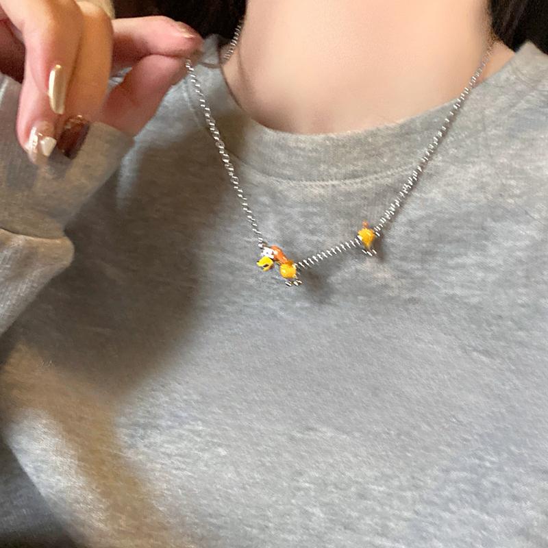 Y2K Cute Dog necklace Female Niche Design Spring Adjustable necklace For Girl Men Creative Grunge 2000s EMO Jewelry New Accessories