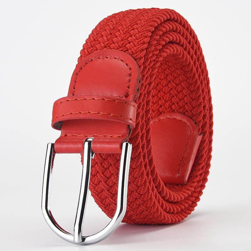 Elastic Nylon Unisex Casual Knitted Pin Buckle Jeans Belt Woven Canvas Elastic Expandable Stretch Waistband for Women Men Girdle