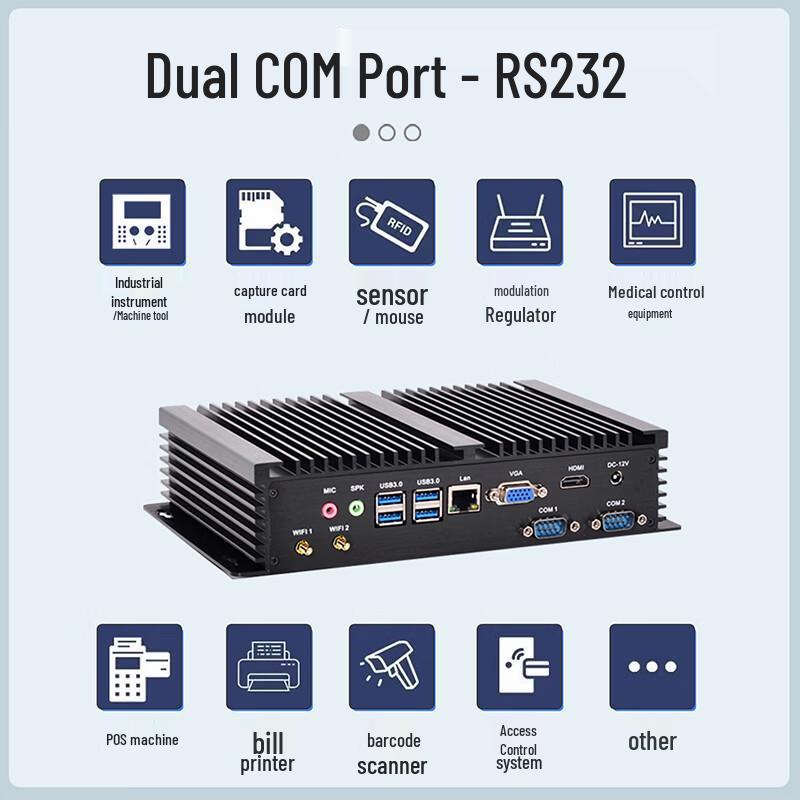 Zhanmei GK3000 Fanless Industrial Mini PC i5-1335U with WiFi (CN version)