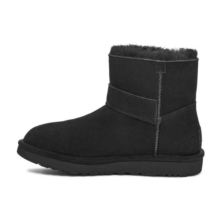UGG Women s Mini Bailey Graphic Logo Strap Boots Black 1137073-BLK 36