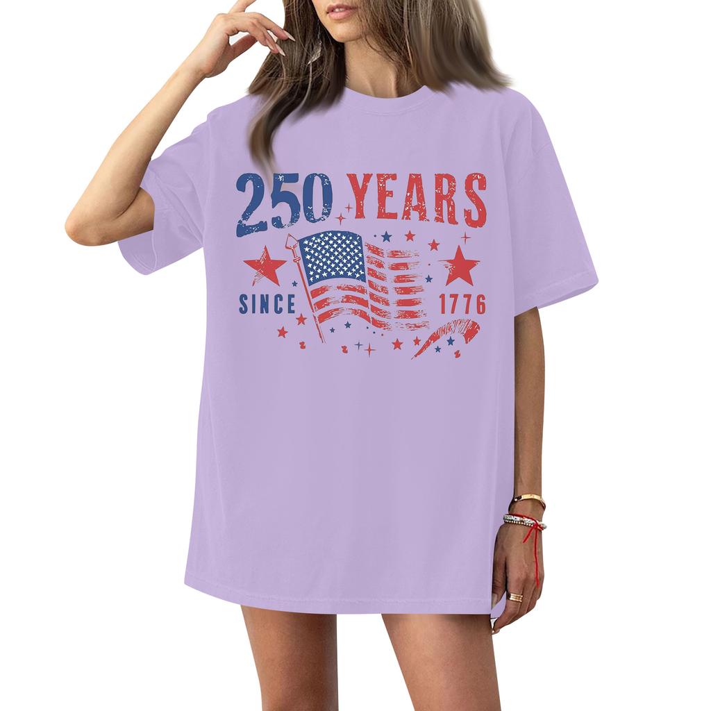 Haut T-shirt à manches courtes imprimé à col rond pour femme