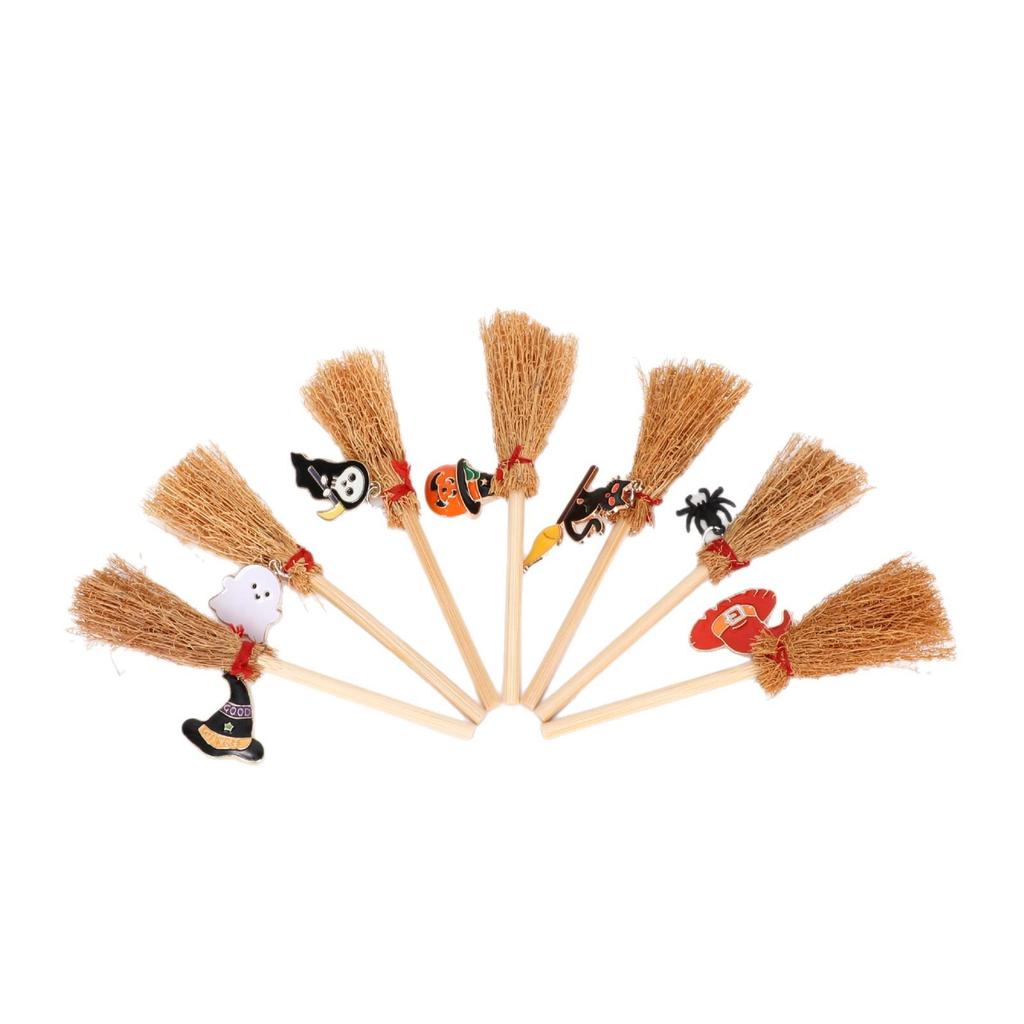 Handmade Halloween Witch Mini Broom Pendant - Fun Hanging Ornament for Party Decor
