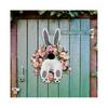 Easter Bunny Wreath Attachment, Bunny Butts for Wreath, Easter Bunny Butts Wreath Kit Door Decoration, Easter Wreath Attachment with Thief Rabbit Ears