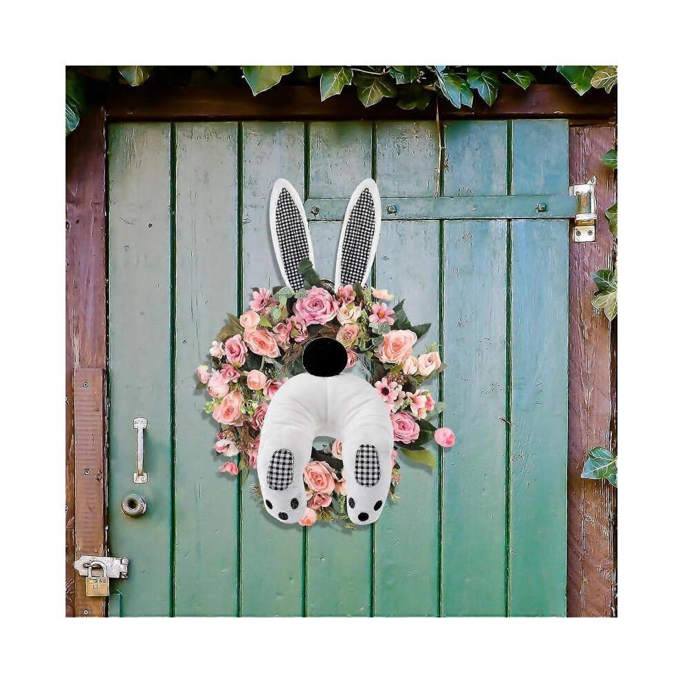 Easter Bunny Wreath Attachment, Bunny Butts for Wreath, Easter Bunny Butts Wreath Kit Door Decoration, Easter Wreath Attachment with Thief Rabbit Ears