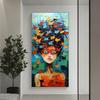 Large Colorful Graffiti Portrait Art Poster Print Abstract Butterfly Woman Face Wall Canvas Painting Living Room Home Decoration