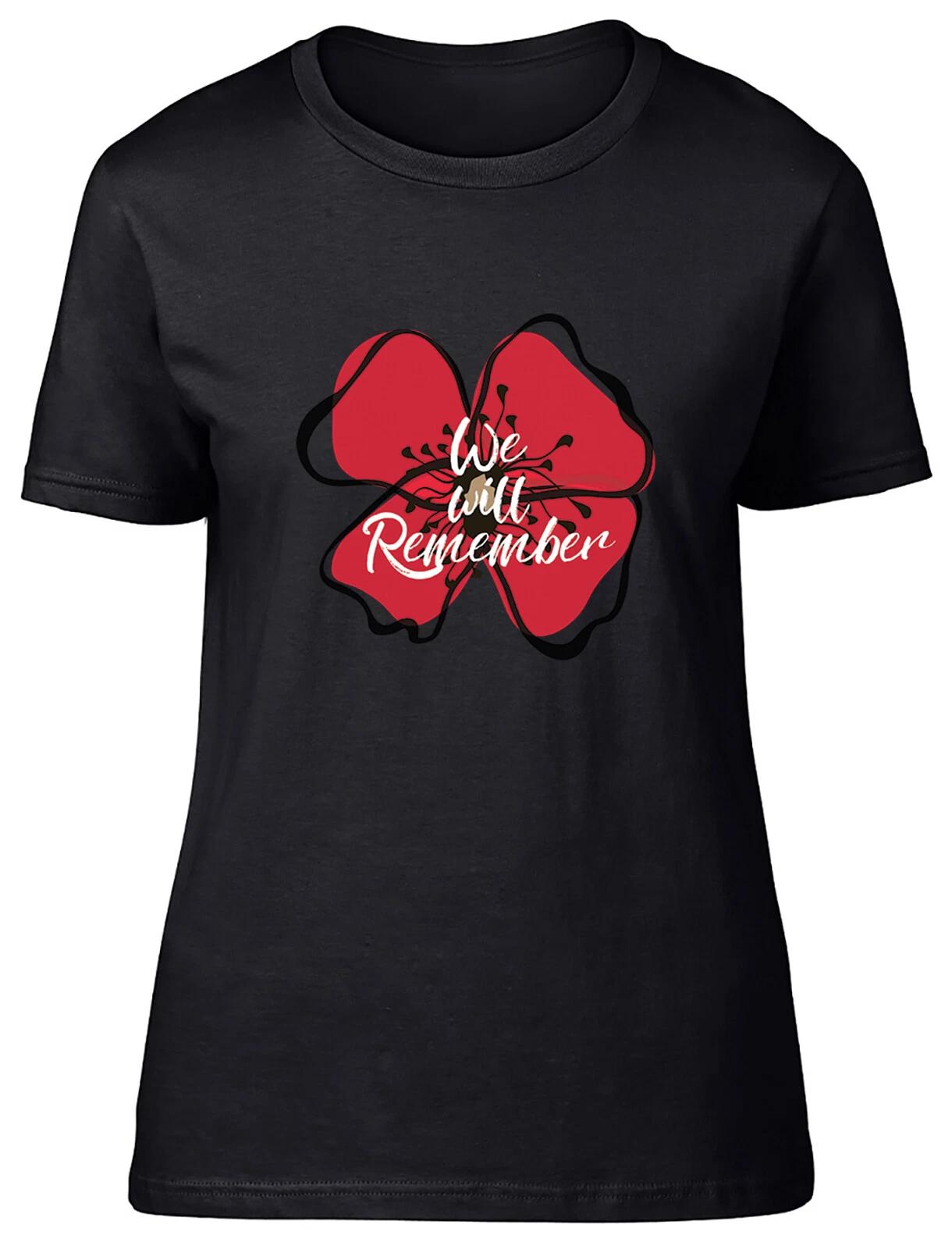 We Will Remember Fitted Womens Ladies T Shirt L