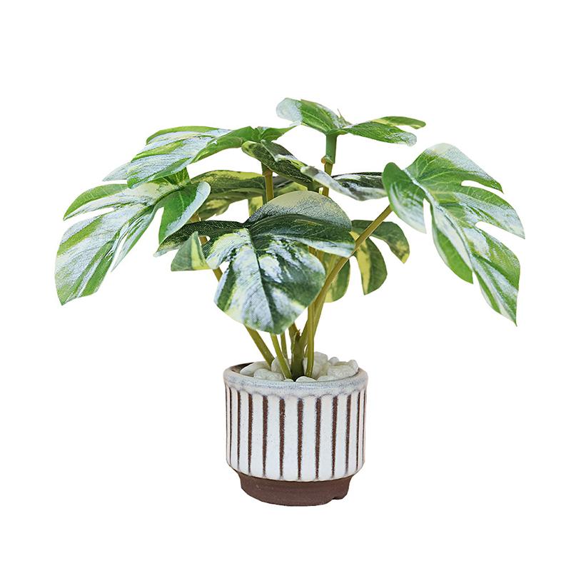 1/12 Dollhouse Mini Simulation Monstera Potted Model Dollhouse Green Plant Decoration Dolls House Living Decor Accessories