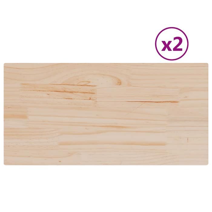 VidaXL Table Top 2 Pcs 80x40x1.7cm Rectangular Solid Pine Wood, Wooden Table Top, Coffee Table Top, 847414
