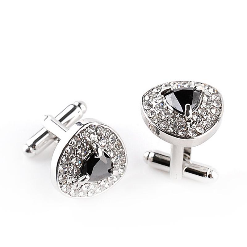 Shirt Cuff Button Triangle Zircon  Cufflink Charm Jewelry Gift