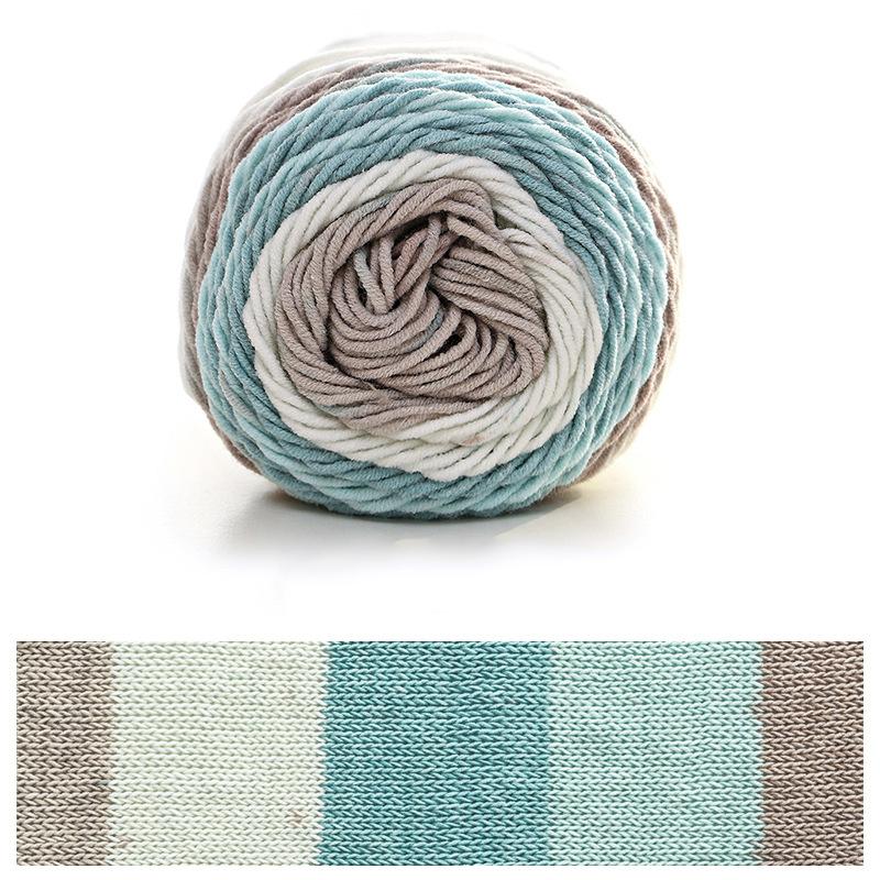 2 Pcs Rainbow Cotton Yarn Segment Dyeing 100g/Ball 5 Strands Of Thick Wool Line DIY Knitting Crochet Sweater Scarf Blanket