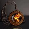 Feuer Phönix Holz Anhänger Halskette, Unisex, verstellbares Band, geeignet für den täglichen Gebrauch und Feiertage
