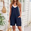 Women's Fashion Casual Jumpsuit Adjustable Suspenders Solid Color Jumpsuit With Pockets